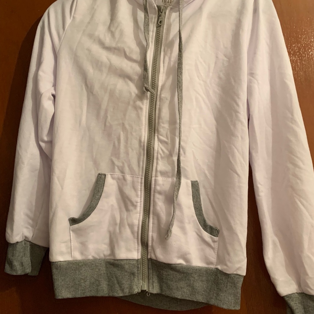 White and gray hoodie